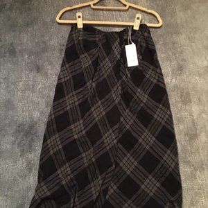 Textured plaid skirt